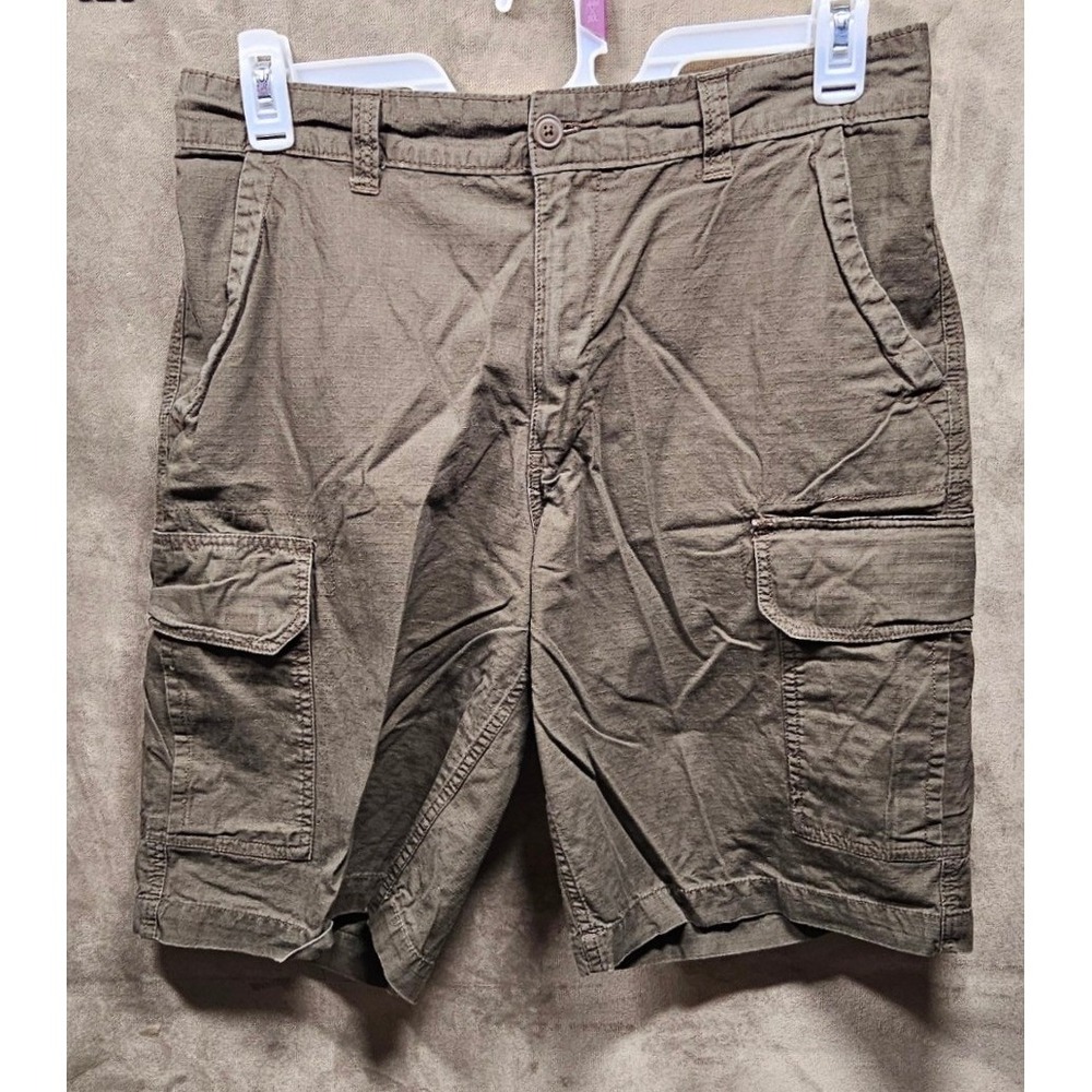 Old Navy Mens Cargo Shorts Size 34 Olive Brown Ripstop Cotton Utility Casual